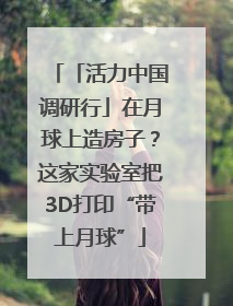 「活力中国调研行」在月球上造房子？这家实验室把3D打印“带上月球”