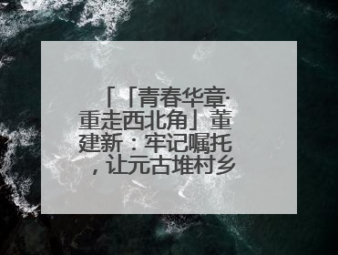 「青春华章·重走西北角」董建新：牢记嘱托，让元古堆村乡亲们日子红火是我最大动力！