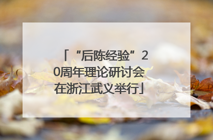 “后陈经验”20周年理论研讨会在浙江武义举行