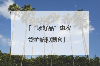 “场好品”惠农贷护航粮满仓