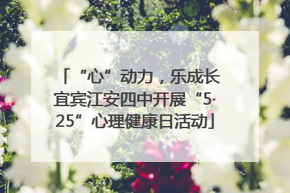 “心”动力，乐成长 宜宾江安四中开展“5·25”心理健康日活动