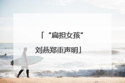 “扁担女孩”刘燕郑重声明