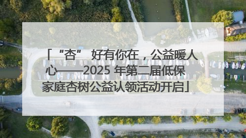 “杏” 好有你在，公益暖人心——2025 年第二届低保家庭杏树公益认领活动开启