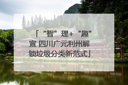 “智”理+“趣”宣 四川广元利州解锁垃圾分类新范式