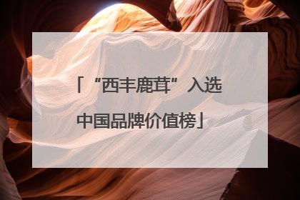 “西丰鹿茸”入选中国品牌价值榜