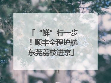 “鲜”行一步！顺丰全程护航东莞荔枝进京