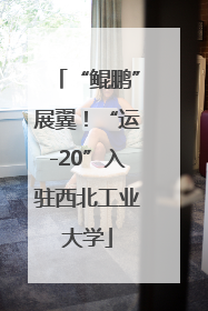 “鲲鹏”展翼！“运-20”入驻西北工业大学