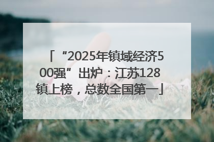“2025年镇域经济500强”出炉：江苏128镇上榜，总数全国第一