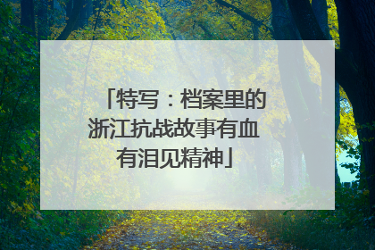 特写：档案里的浙江抗战故事有血有泪见精神