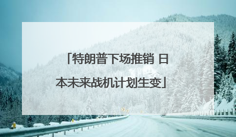 特朗普下场推销 日本未来战机计划生变
