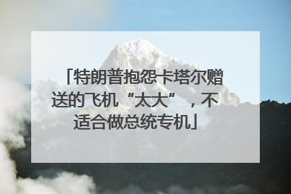 特朗普抱怨卡塔尔赠送的飞机“太大”，不适合做总统专机