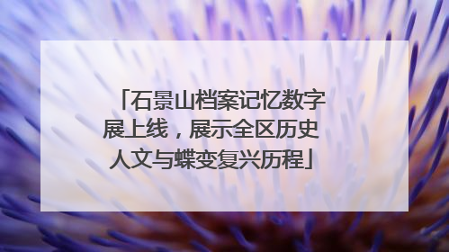 石景山档案记忆数字展上线，展示全区历史人文与蝶变复兴历程