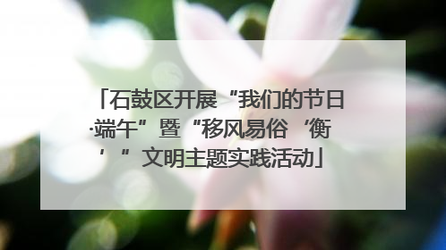 石鼓区开展“我们的节日·端午”暨“移风易俗‘衡’”文明主题实践活动
