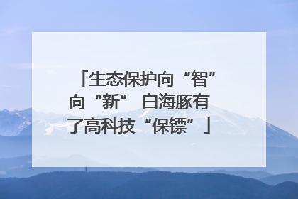 生态保护向“智”向“新” 白海豚有了高科技“保镖”