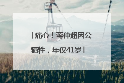 痛心！蒋仲超因公牺牲，年仅41岁