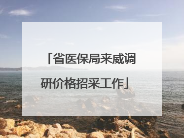 省医保局来威调研价格招采工作