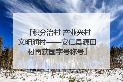 积分治村 产业兴村 文明润村——安仁县源田村再获国字号称号