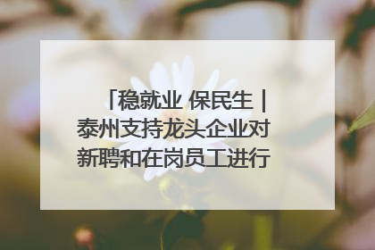 稳就业 保民生｜泰州支持龙头企业对新聘和在岗员工进行实训——到岗就能用 用了就见效