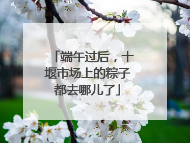 端午过后，十堰市场上的粽子都去哪儿了
