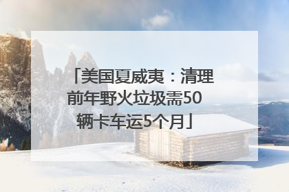 美国夏威夷：清理前年野火垃圾需50辆卡车运5个月