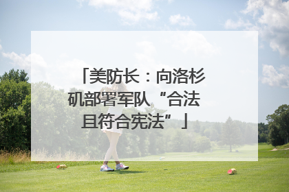 美防长：向洛杉矶部署军队“合法且符合宪法”