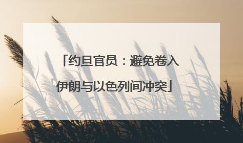 约旦官员：避免卷入伊朗与以色列间冲突