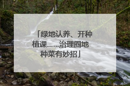 绿地认养、开种植课……治理圈地种菜有妙招