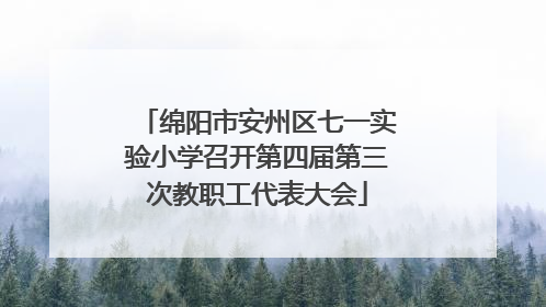 绵阳市安州区七一实验小学召开第四届第三次教职工代表大会