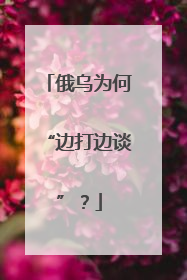 俄乌为何“边打边谈”？