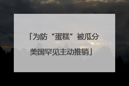 为防“蛋糕”被瓜分 美国罕见主动推销