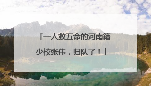一人救五命的河南籍少校张伟，归队了！