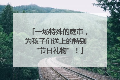 一场特殊的庭审，为孩子们送上的特别“节日礼物”！