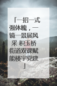 一招一式强体魄，一镜一景展风采 积玉桥街道双课赋能楼宇党建