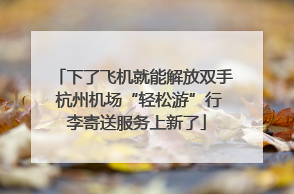 下了飞机就能解放双手 杭州机场“轻松游”行李寄送服务上新了