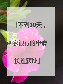 不到30天，两家银行的申请接连获批
