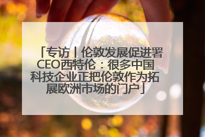 专访丨伦敦发展促进署CEO西特伦：很多中国科技企业正把伦敦作为拓展欧洲市场的门户