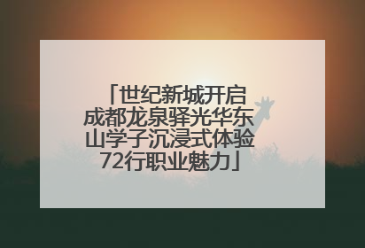 世纪新城开启 成都龙泉驿光华东山学子沉浸式体验72行职业魅力
