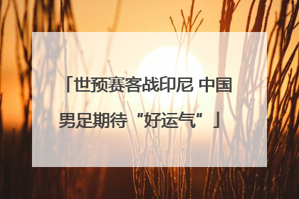 世预赛客战印尼 中国男足期待“好运气”