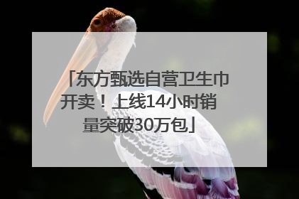 东方甄选自营卫生巾开卖！上线14小时销量突破30万包