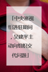 中央巡视组进驻期间，吴建平主动向组织交代问题