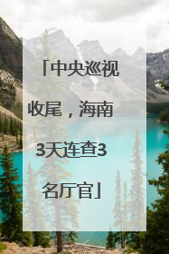 中央巡视收尾，海南3天连查3名厅官