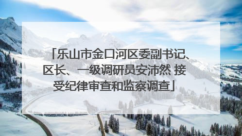 乐山市金口河区委副书记、区长、一级调研员安沛然 接受纪律审查和监察调查