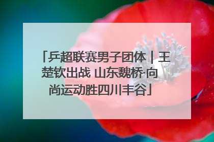 乒超联赛男子团体｜王楚钦出战 山东魏桥·向尚运动胜四川丰谷