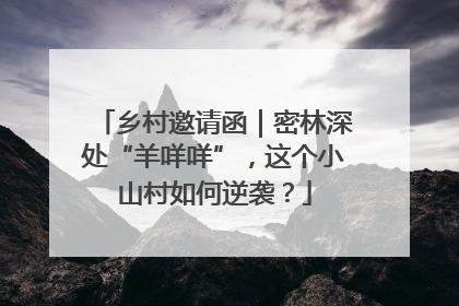 乡村邀请函｜密林深处“羊咩咩”，这个小山村如何逆袭？