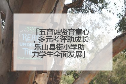 五育融贤育童心，多元考评助成长 乐山县街小学助力学生全面发展