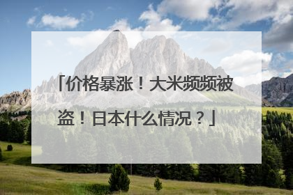 价格暴涨！大米频频被盗！日本什么情况？