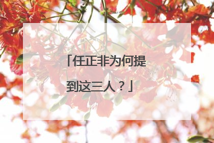 任正非为何提到这三人？