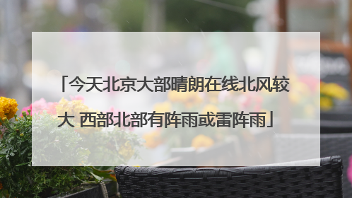 今天北京大部晴朗在线北风较大 西部北部有阵雨或雷阵雨