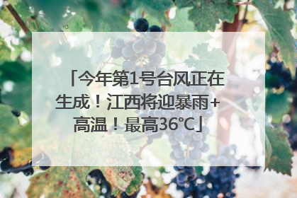 今年第1号台风正在生成！江西将迎暴雨+高温！最高36℃