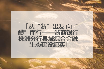 从“浙”出发 向“醴”而行——浙商银行株洲分行县域综合金融生态建设纪实